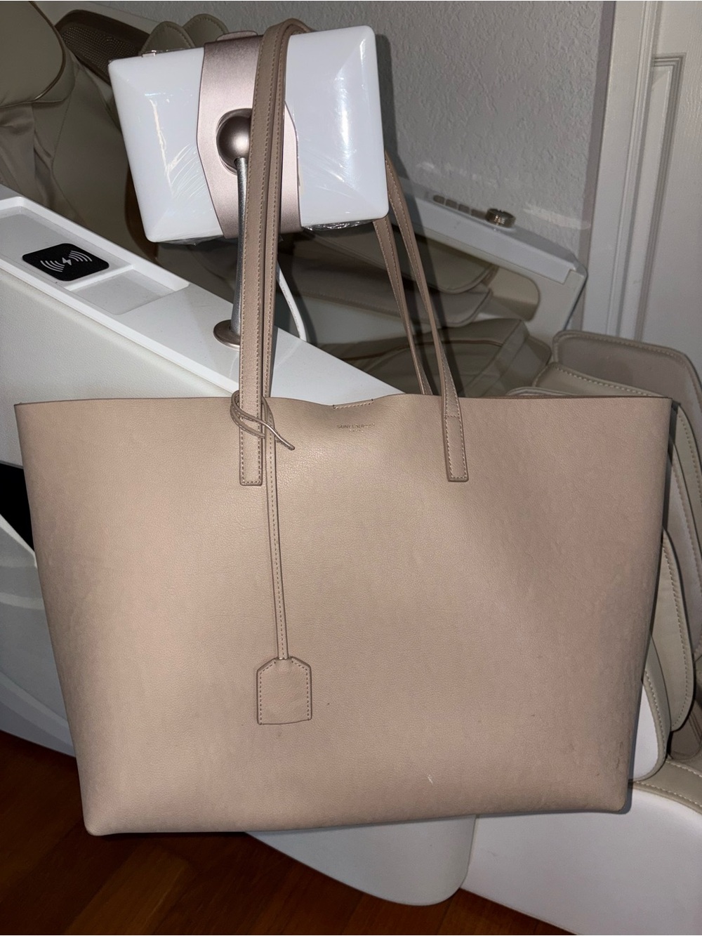 Saint Laurent YSL Shopping Leather Tote beige medium - Picture 3 of 13